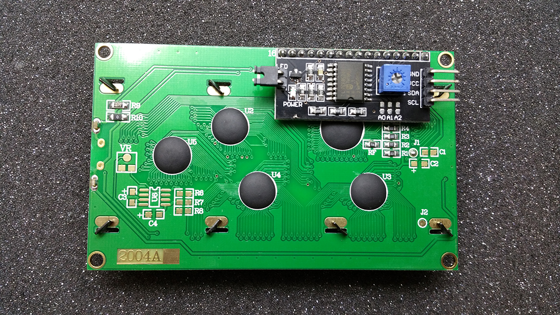 I2C LCD IIC displej znakový 20x4  zelený