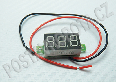 Mini digitální voltmetr 3-30V žlutý