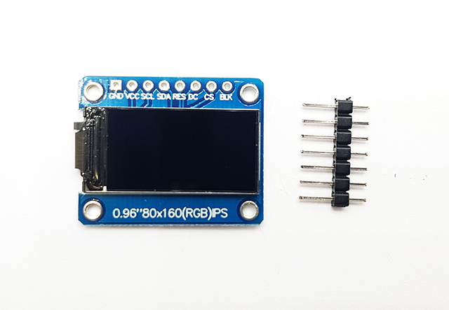 IPS LCD displej barevný SPI 160x80 0.96"