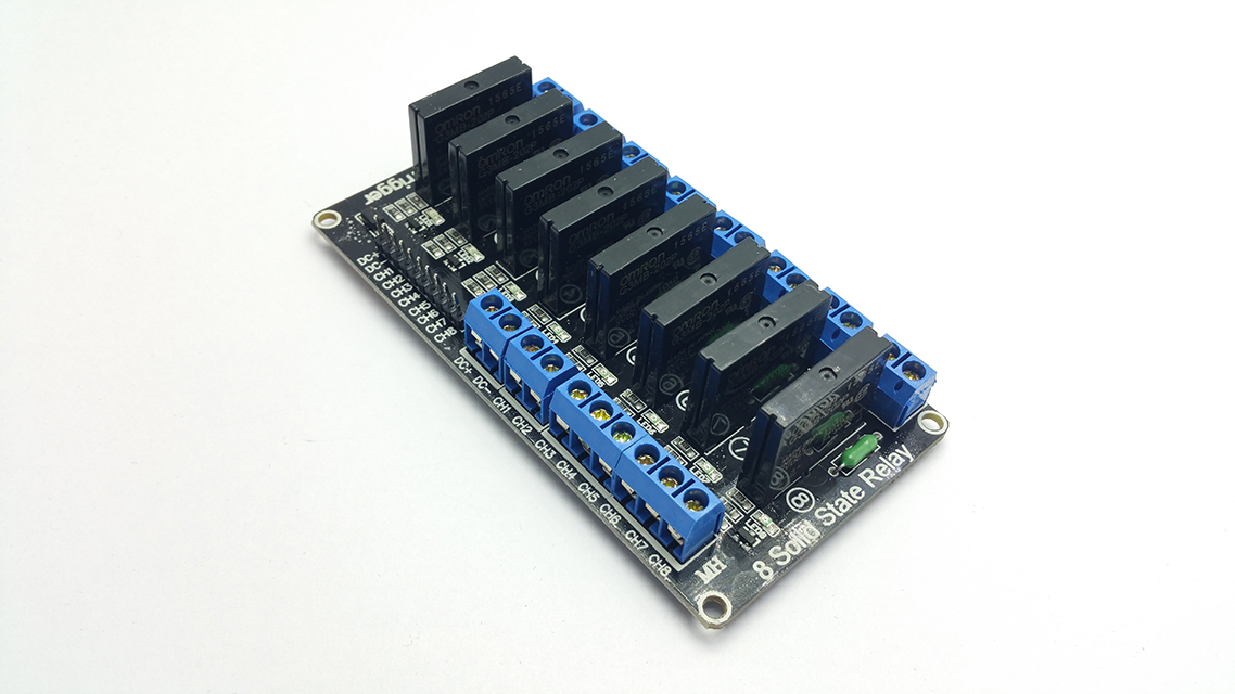 8 kanálový SSR Relé modul 5V s LED signalizací