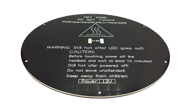 Vyhřívaná kruhová podložka Heated bed pro 3D tiskárnu , 12V, hliník