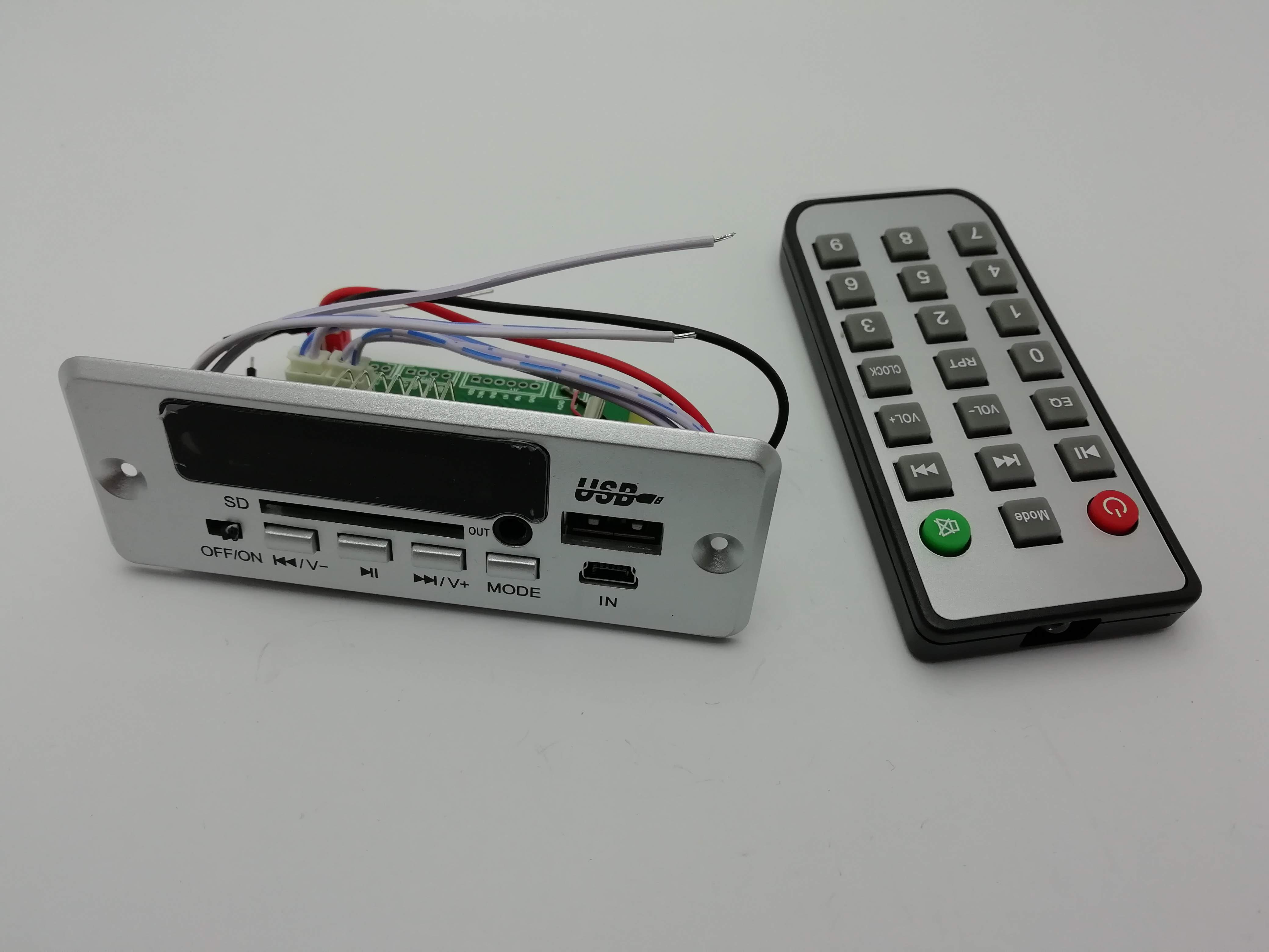 MP3, FLAC modul s tlačítky do panelu SD USB se zesilovačem 2x3W , bluetooth