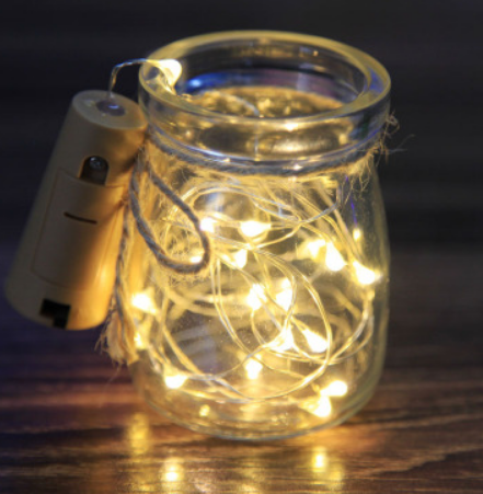 mikro LED světelný řeťez dekorační , teplá bílá , špunt