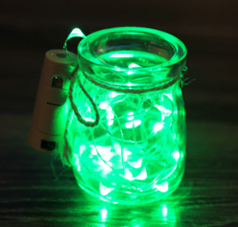 mikro LED světelný řeťez dekorační , zelená, špunt