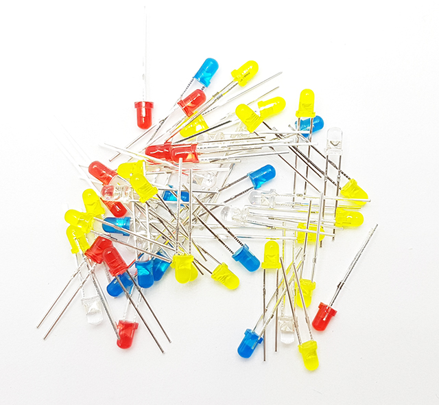 Mix barevných 3mm LED 50ks