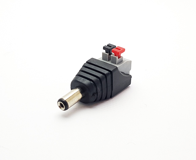 Konektor s pružinovýma svorkama 5,5 x 2,1 mm samec