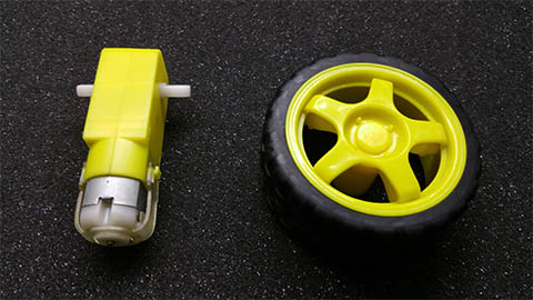Motor zpřevodovaný 1:48 + kolo gumové