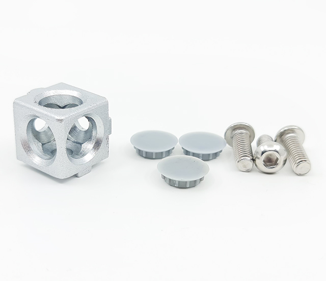 Rohová spojka pro 3 profily 20mm kostka