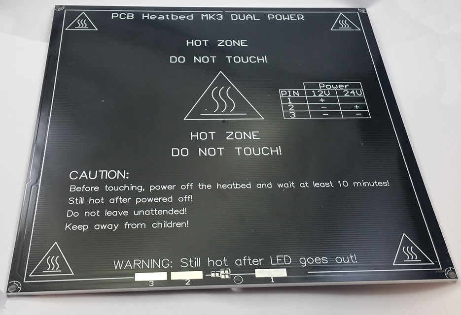 Vyhřívaná podložka Heated bed pro 3D tiskárnu , 12/24V hliník