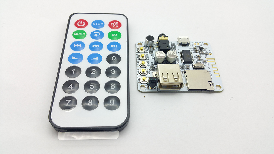 MP3 modul s tlačítky micro SD bluetooth USB + ovladač