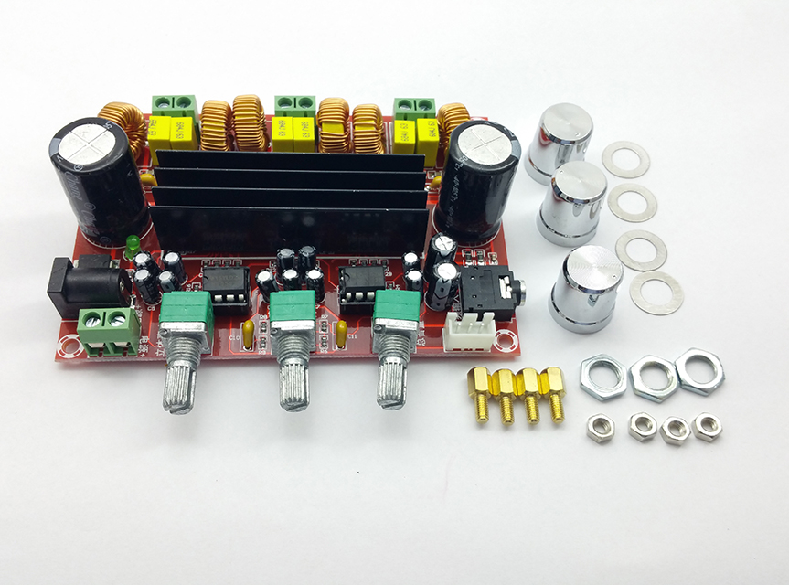 Digitální 2.1 audio zesilovač 2x50W + 100W TPA3116D2 + pot.
