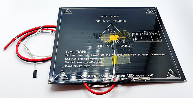 Vyhřívaná podložka Heated bed pro 3D tiskárnu 12V s kabeláží