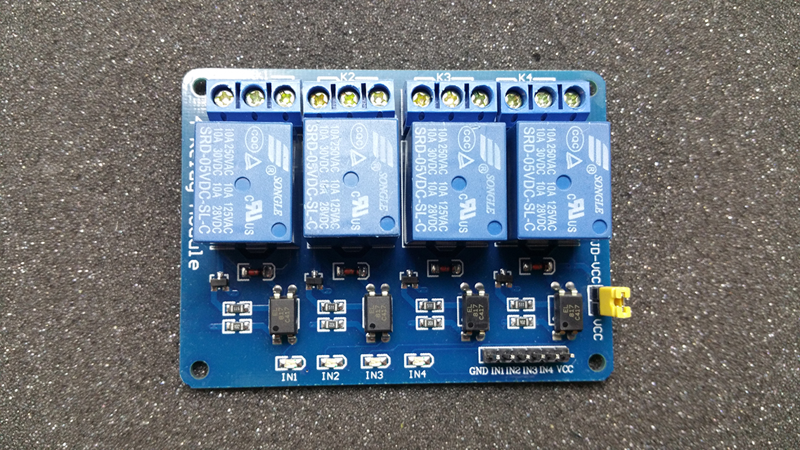 4-kanálový relé modul 5V s LED signalizací