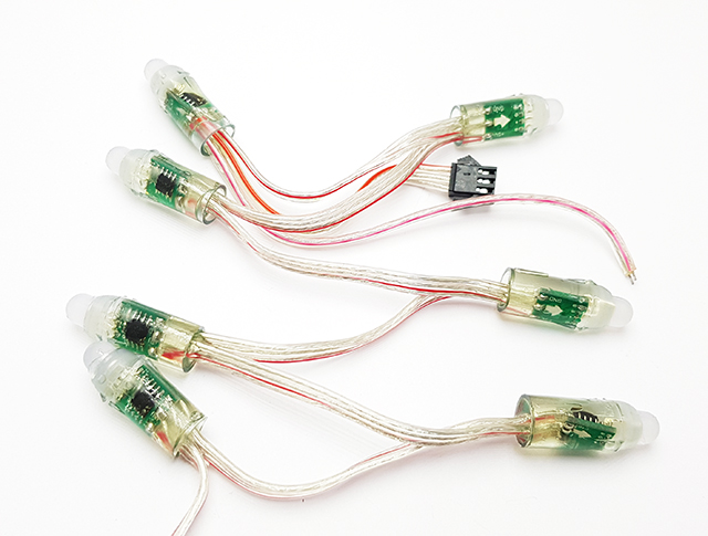 Adresovatelný LED řeťez RGB WS2811 RGB 10cm