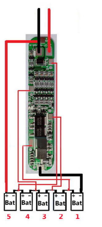 Ochrana li-ion li-po baterií 5S 15A