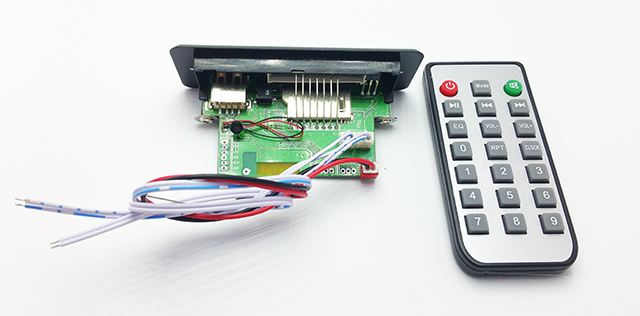 MP3, FLAC modul s tlačítky do panelu SD USB se zesilovačem 2x3W , bluetooth