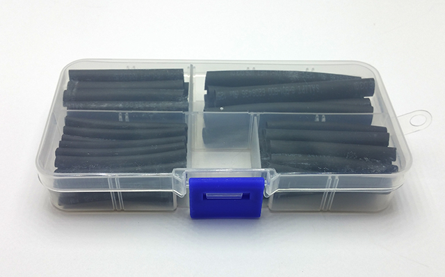 Smršťovací bužírky černé, sada v krabičce, 60ks