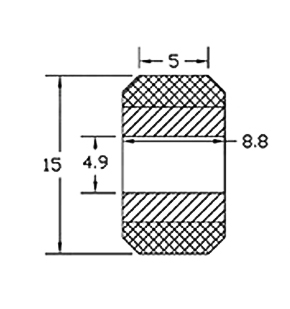 Plastové kolečko s ložiskem 15mm pro V-slot profily